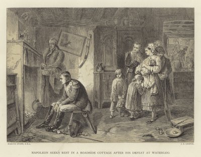 Napoleon Seeks Rest in a Roadside Cottage After His Defeat at Waterloo by Marcus Stone